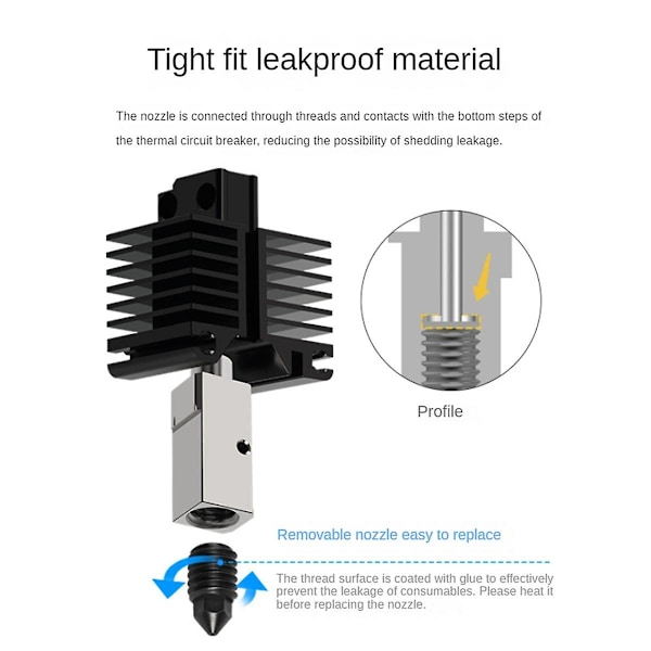 3 st Klon Cht Munstycke 0,4 mm Cht Härdat Stål Högflödes Extrudermunstycken För Uppgraderad Hotend P1p X