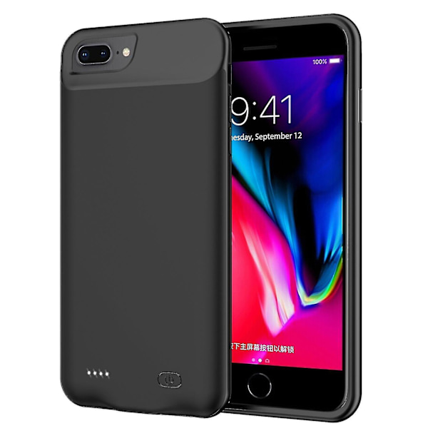 8000mAh utökat batteriladdningsfodral med TPU-ram för iPhone 8 Plus/7 Plus/6s Plus/6 Plus