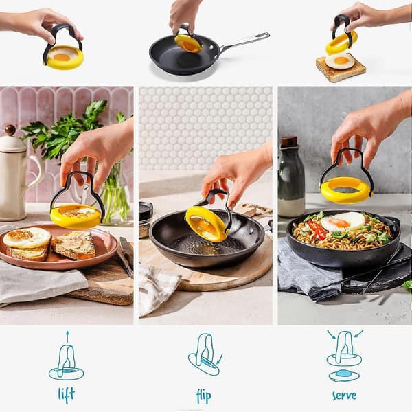 Silikone Æggeringe, Ægestegerringe, Non-Stick Køkken Ægestegerringe med
