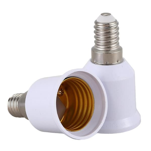 15 stk E14, E27 Adapter Base Skrue Led Lyspære Pære Sokkel Konverter, Hvit