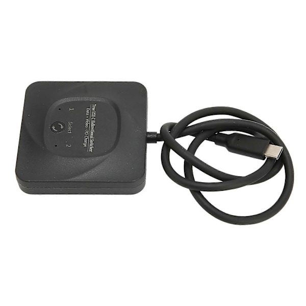 USB C Switch 2 i 1 Utgång Plug and Play 8K 60Hz HD Typ C Bi-Directionell Switch Splitter med Strömindikator för Datorer