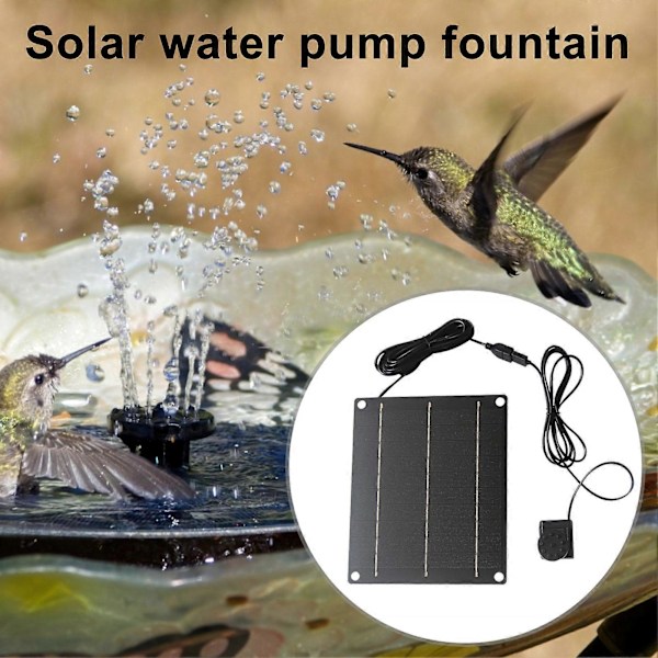 Solpanel Fontänpump Kit med 6 Munstycken Enkel Installation Lätt att Använda Utomhus DIY Solvattenfontän Tillbehör