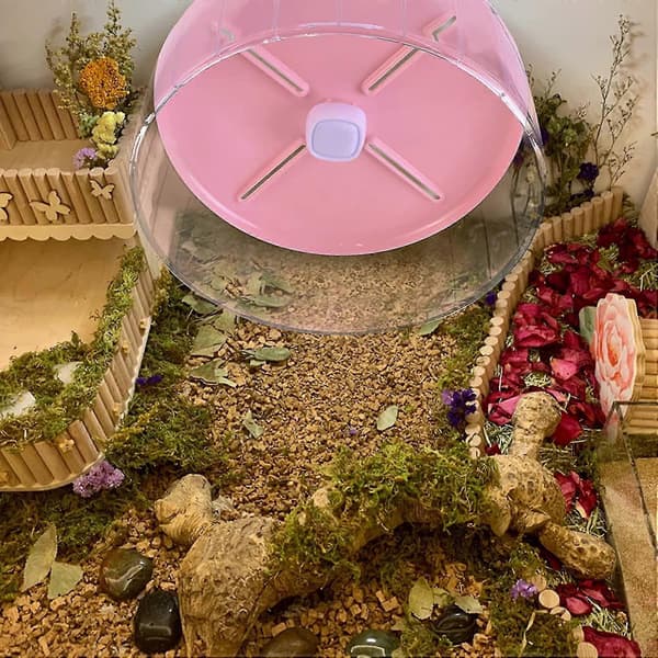 20 cm Hamsterhjul, Super Stille Hamsterhjul Med Justerbart Stativ Til Hamstere, Gerbiler, Dværg Ha