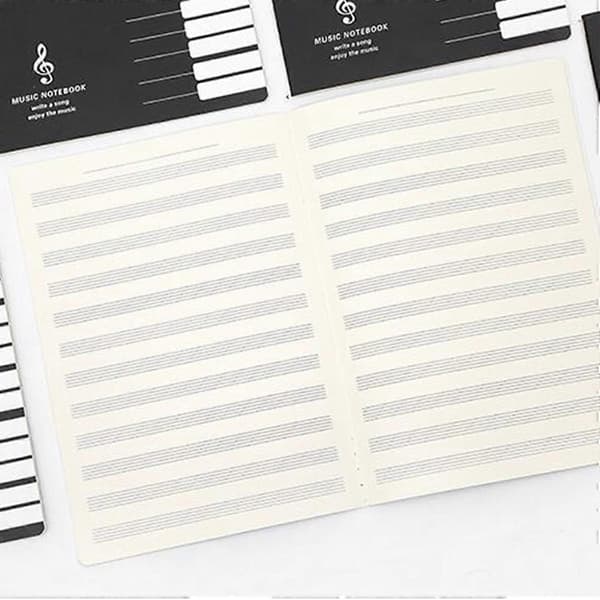 Fem linjer musiknoter notesbog musik tab personale notesbog