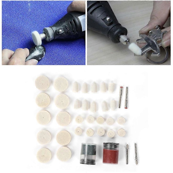 36 st Ullfilt Slip Polerskivor Pads Kit Ull Poleringstillbehör YEMAA
