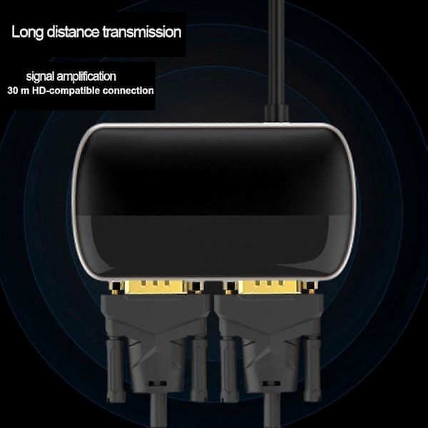 1 inn 2 ut Mannlig til Dobbel Kvinnelig VGA Splitter Adapter for HDTV Projektor Monitor