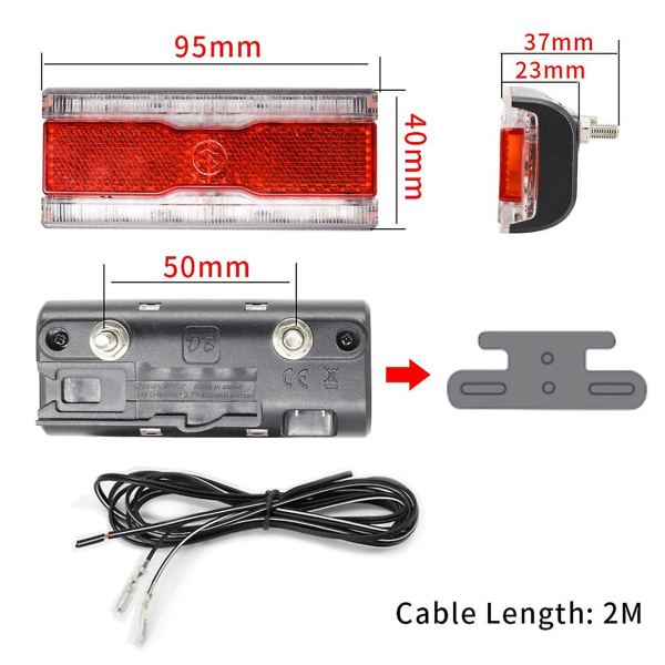 Pyörän Dynamo Takavalo Parkkivalolla AC 6V 0.5W LED Polkupyörän Takavalo Sopii 50mm Kiinnitysreiälle