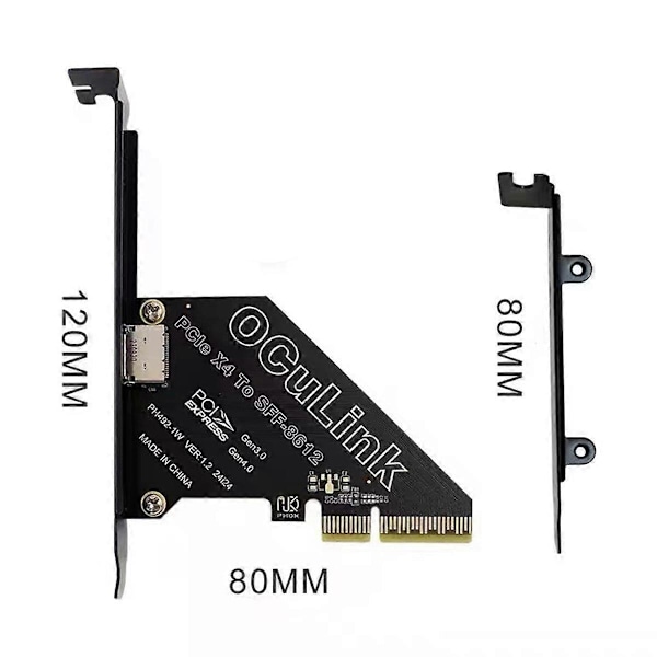 PCIe 4.0 X4 - Oculink SFF8611/8612 -laajennuskortti Win/Linuxille