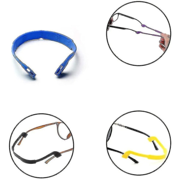 10 stykker silikon brillestropp, brillereholdere Sports Anti-skli elastikk