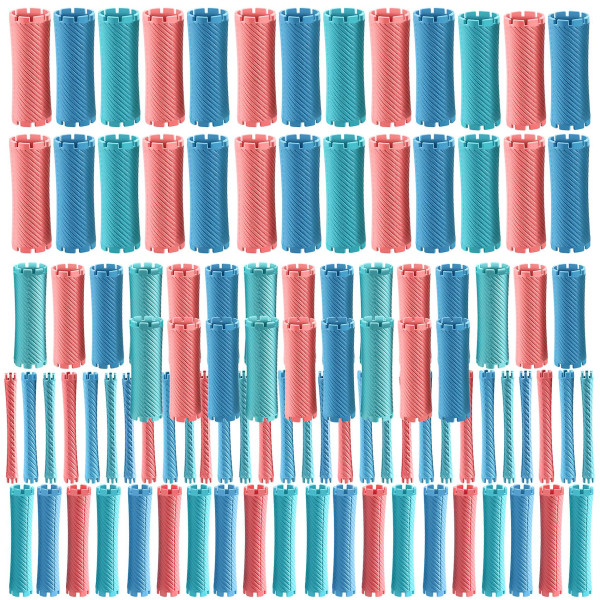 100 kpl/setti 10 kokoa hiusten pysyvän kihartajan tangot, kylmä pysyvä baari muoviset kihartimet rullat setti aalto pörröinen maissi hiusten muotoilija