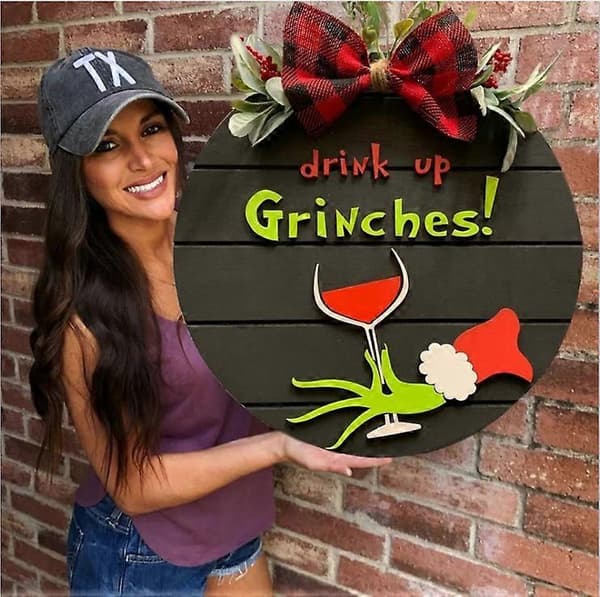 Jouluinen Grinch-ovikoriste