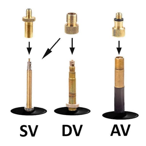 4-pak Cykelventiladapter Sv Av Dv Cykelpumpetilbehør