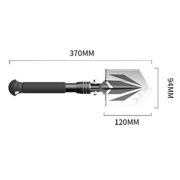Mini Sammenleggbar Spade Stål Bærbar Hageverktøy Overlevelsesspade for Camping Fotturer Ryggsekktur