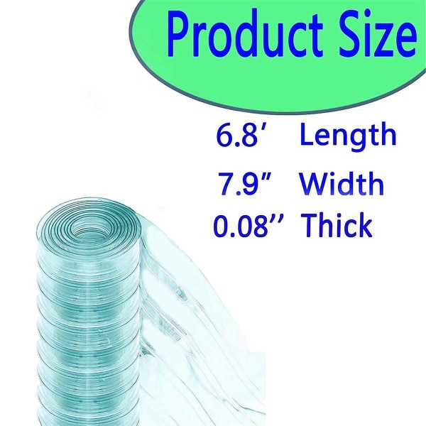 Plastic Vinyl erstatningsstrimmel Gardindør, 6,8 tommer L X 7,5 tommer B X 0,08 tommer tyk, klar vandtæt PVC