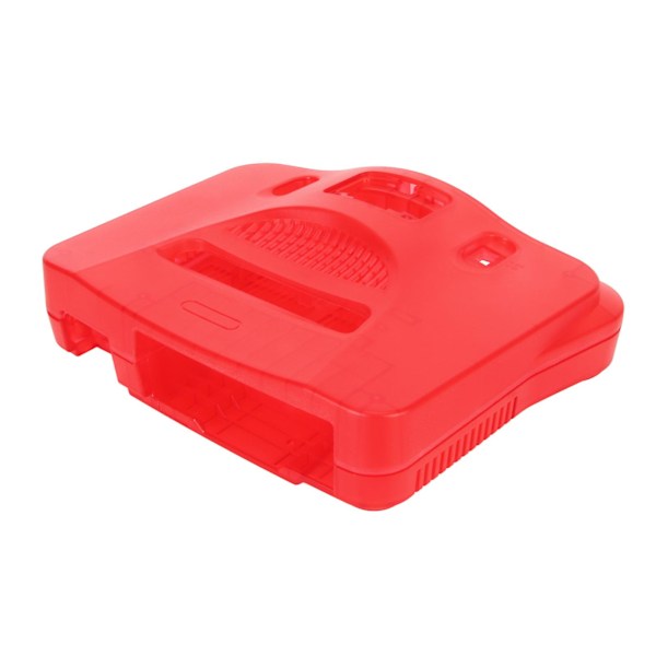 Spillkonsoll Erstatningsdeksel Retro ABS Robust Profesjonell Erstatningsskall for N64 Transparent Rød