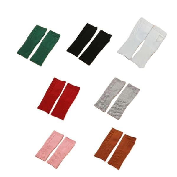 Multifarvede fingerløse handsker i cashmere Pink