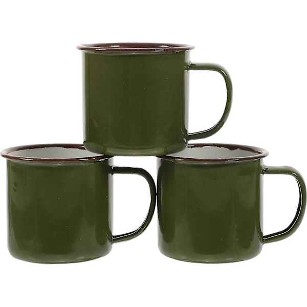3 st Emaljmugg Emalj Kaffemugg Återanvändbar Emalj Te Kopp Vatten Dryckeskopp-Yvan