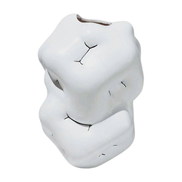 Modern Enkel Resin Vas Omslutande Konst Blomvas Vas Mjuk Dekoration Vit(B)