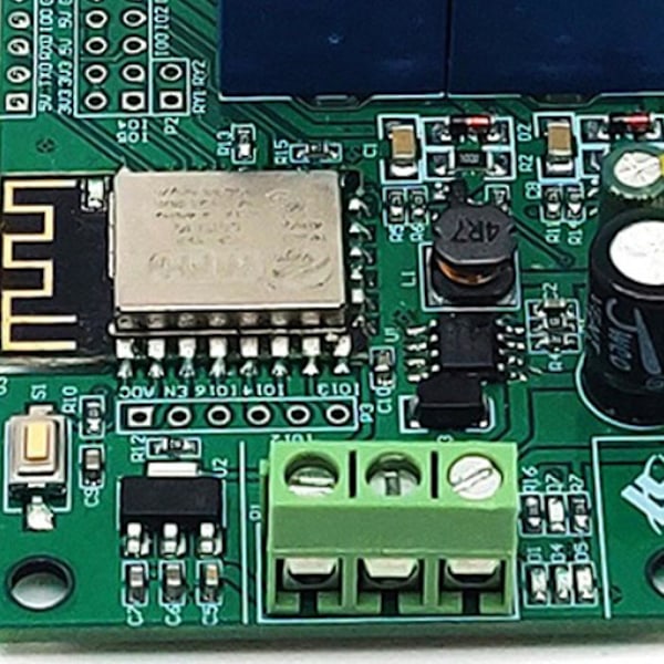 Esp8266 Esp-12F Wifi Relémodul 2-kanals 5V/8-80V Nettverksrelébryter for Ide App Fjernkontroll