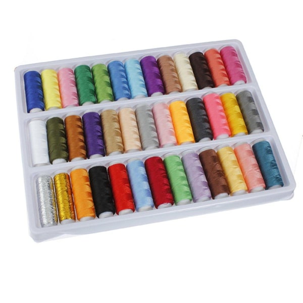 39 Rolls Assorted Colour Spools Polyester Thread For Sewing Machine