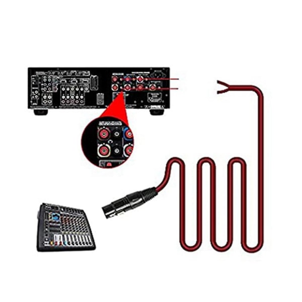 XLR høyttalerkabel, høyttalerkabel med bar ende til XLR-plugg, forgylt XLR 3-polet hannkontakt erstatningslydkabel med åpen ende