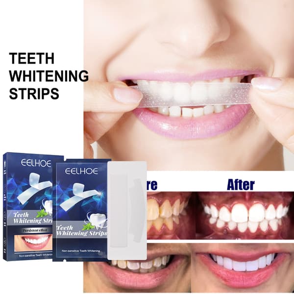 3 stk EELHOE Whitening Strips - Beskytter tenner, fjerner flekker, lysner og renser tenner 3Pcs