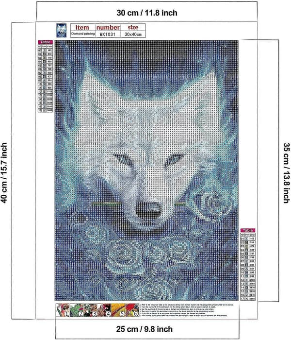 Wolf Diamantmaleri Kit 5d Diy Full Diamantmaleri For Voksne Veggdekor 30x40cm