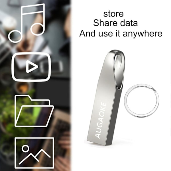 256GB 512GB 1TB 2TB AUGAOKE HS228 U-disk Hög hastighet Dataöverföring Vattentät USB 3.0 Flash-enhet Bilminne Rod