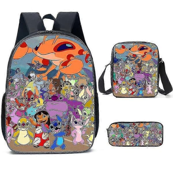 Stitch Skoletaske Rygsæk i Tre Dele Style 18