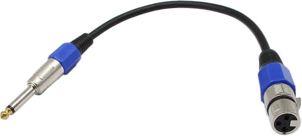 1 FT XLR 3-polet hunn til 6,35 mm hann mono jack lydkabel