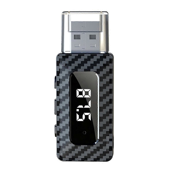 Bil Bluetooth 5.3 Transmitter Receiver med LED Display Håndfri Bilopkald Trådløs Audio til FM Radio Support TF Kort
