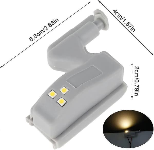 10 stk. Universal Hængsel LED Sensor Lys Skab Garderobe Natlamper