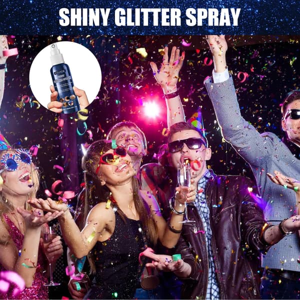 2 stk. EELHOE Glitter Spray - Halloween Highlighter til makeup, natklub festoutfit highlighter, hudoplysende glitterpulver 2Pcs
