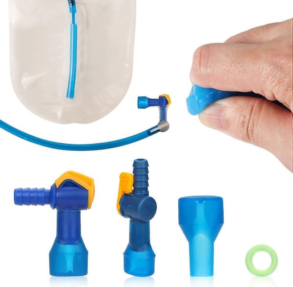 9 stk. Udskiftning af bideventil til Camelbak, blå blæreudskiftning med højre