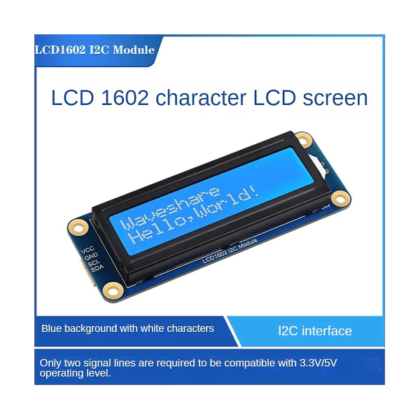 Lcd1602 I2c Lcd-skjerm Aip31068 32-tegn Lcd-skjerm Kompatibel med 3.3v/5v for Raspberry/pi P