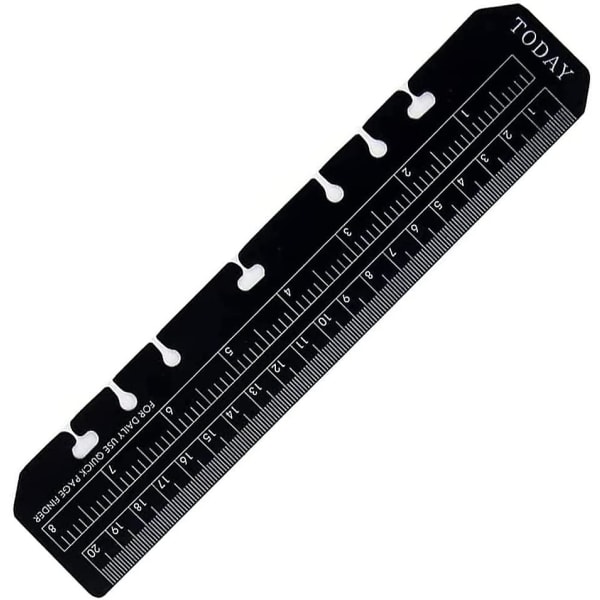 Ny A5 størrelse sort lineal Sidemarkør Indsæt Organizer fleksibel lineal (sort 1 stk)