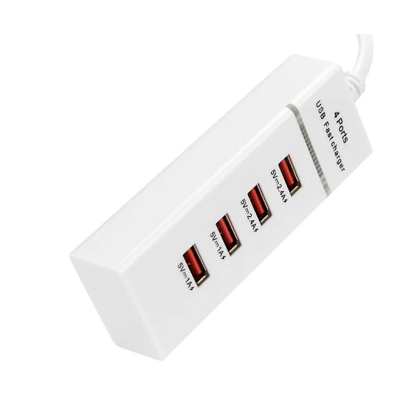 4-ports USB hurtiglader reiseadapter 5V 3A QC 3.0 rask lading for telefoner USB-hub for mobiltelefon