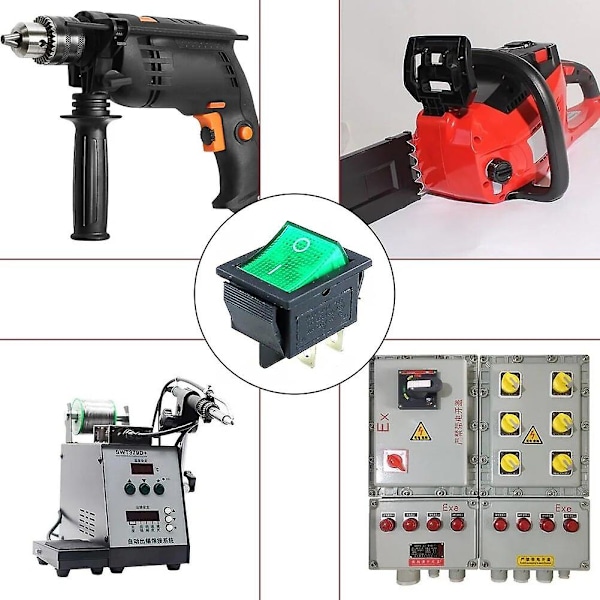 Brytare PÅ/AV 4 stift med ljus 10A AC125-250V KCD4 Liten knapp för kylskåp Elkokare Vattenautomater