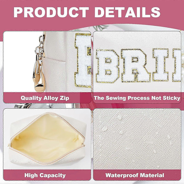 Stuff Bag Preppy Rejse Makeup Taske Organizer Patch Stor Varsity Stoney Clover Chenille Bogstav Kosmetik Toiletartikler Nylon Sød Preppy Tasker