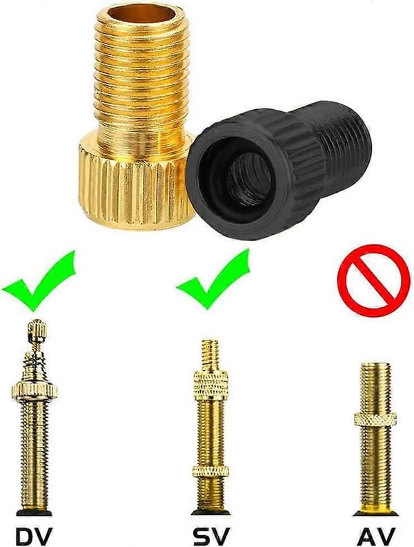 4 stk. Presta ventiladapter, adapterkonverter/cykelventiladapter med sort O-ring, pump dæk op med standardpumpe eller luftkompressor