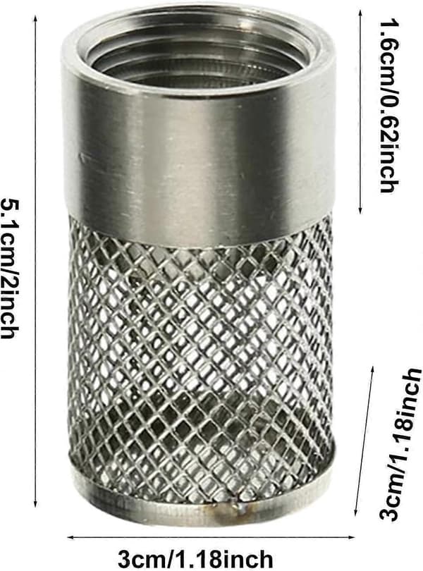 Haveværktøjsfilter, vandpumpe med gevindfilter, rustfrit stålfilter til