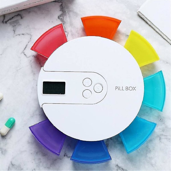 Automatisk Pille Dispenser Med 7 Dages Elektronisk Medicin Manager, 7 Farver Hao
