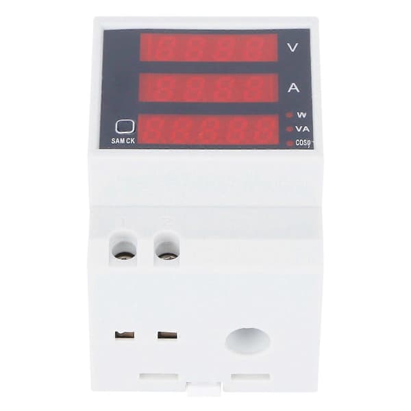 DinRail Spenning Strømmåler Digital Multifunksjonell Effektfaktor Tester AC200-450V