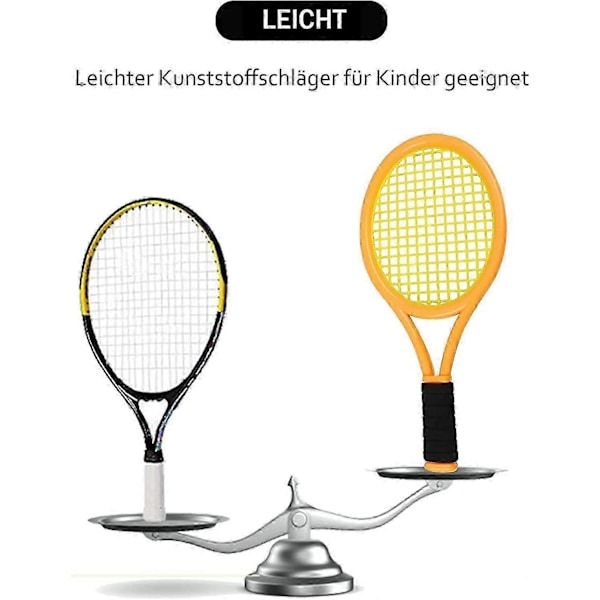 Tennisracket för Barn med Bärväska, 4 Mjuka Träningsbollar och 6 Badmintonracketar, Tennisracket Presentuppsättning för Barn för Utomhus- och Inomhussporter