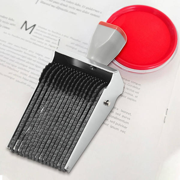 Multifunksjons 15-sifret alfabet rullestempel engelsk bokstav tall preget DIY scrapbooking R