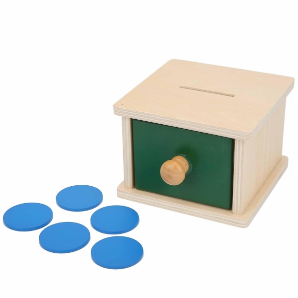 Baby Imbucare Box Børnelegetøj Træ Mønt Kugleboks Drenge Piger Pædagogisk legetøj#1