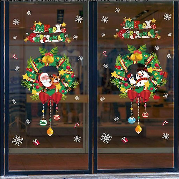 1 SÆT Juletræ Julemand Vinduesmærkat