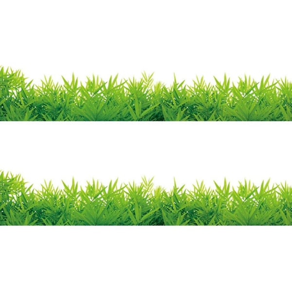 2x DIY grønt gress veggklistremerke avtagbar veggdekor Vanntett soverom veggmaleri Decal