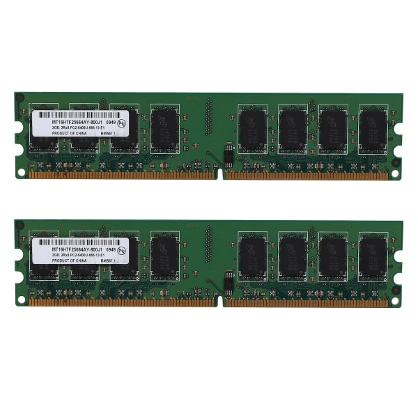 2x 2gb Desktop Ddr2 Ram-minne 800mhz 2rx8 Dimm Pc2-6400u Hög prestanda för Intel Amd Motherboar