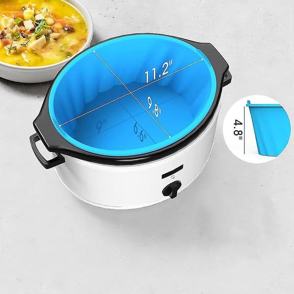 Slow Cooker Liners, 6 Quart Slow Cooker Liner, genanvendelig Silikone Slow Cooker Liner, Liners Passer Til Liners (blå)